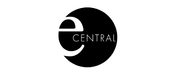 Logo: ecentral, weißer Text in schwarzem weiß