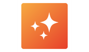 Logo: drei weiße Sterne auf orangefarbenem Hintergrund